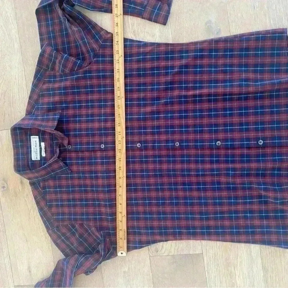 Mizzen + Main Mens Plaid Button Down XXL Trim Fit  Red Blue - Picture 4 of 6